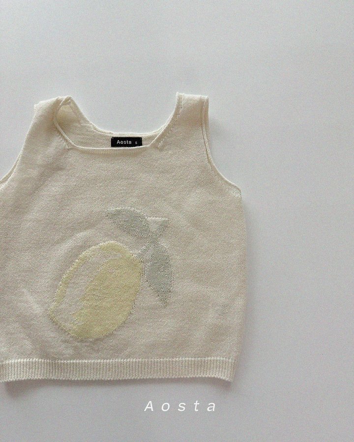 Aosta - Korean Baby Fashion - #babylifestyle - Knit Fruit Vest - 4