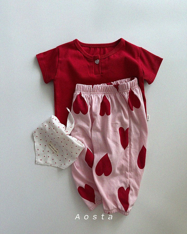 Aosta - Korean Baby Fashion - #babyootd - Heart Button Tee - 9