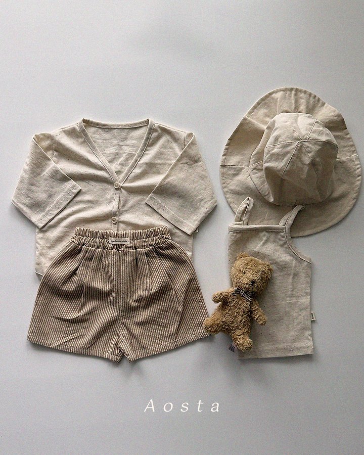 Aosta - Korean Baby Fashion - #babyootd - Linen Strap Sleeveless - 7