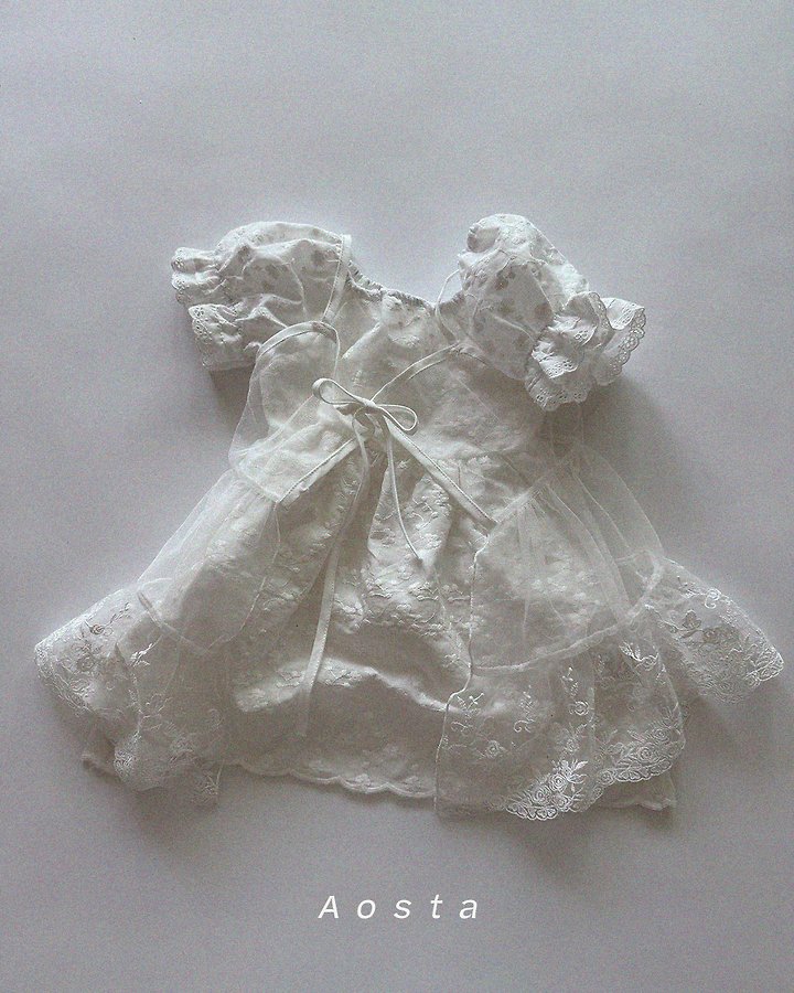 Aosta - Korean Baby Fashion - #babyootd - Lace Open One-piece - 3