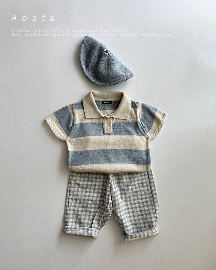 Aosta - Korean Baby Fashion - #babyootd - Knit Collar Tee - 8