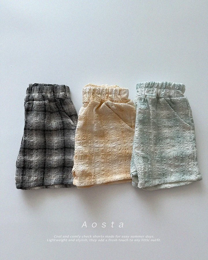 Aosta - Korean Baby Fashion - #babyoutfit - Check Shorts