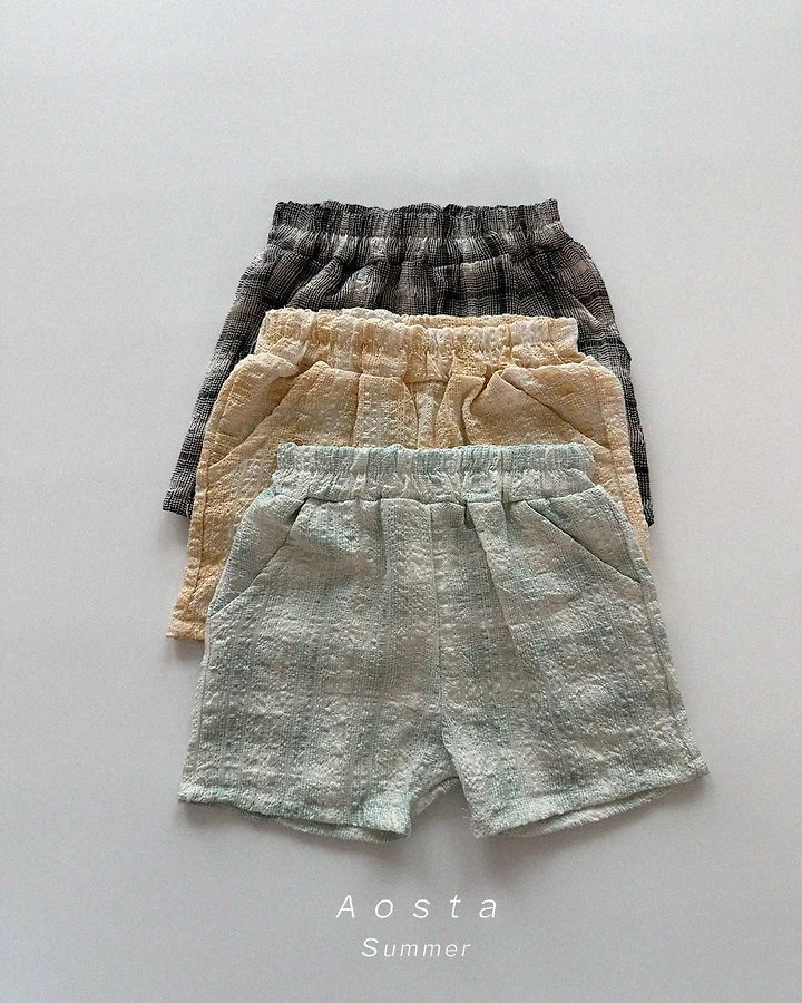 Aosta - Korean Baby Fashion - #babyoutfit - Check Shorts - 2