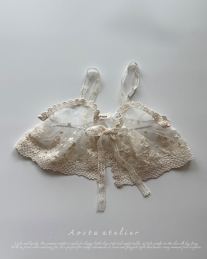 Aosta - Korean Baby Fashion - #babyoutfit - Lace Open Bustier - 3
