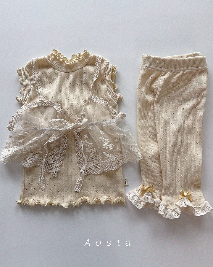 Aosta - Korean Baby Fashion - #babyoutfit - Lace Open Bustier - 4