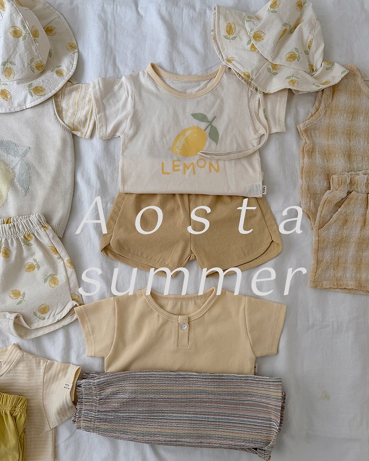 Aosta - Korean Baby Fashion - #babyoutfit - Lemon Peach Tee - 12
