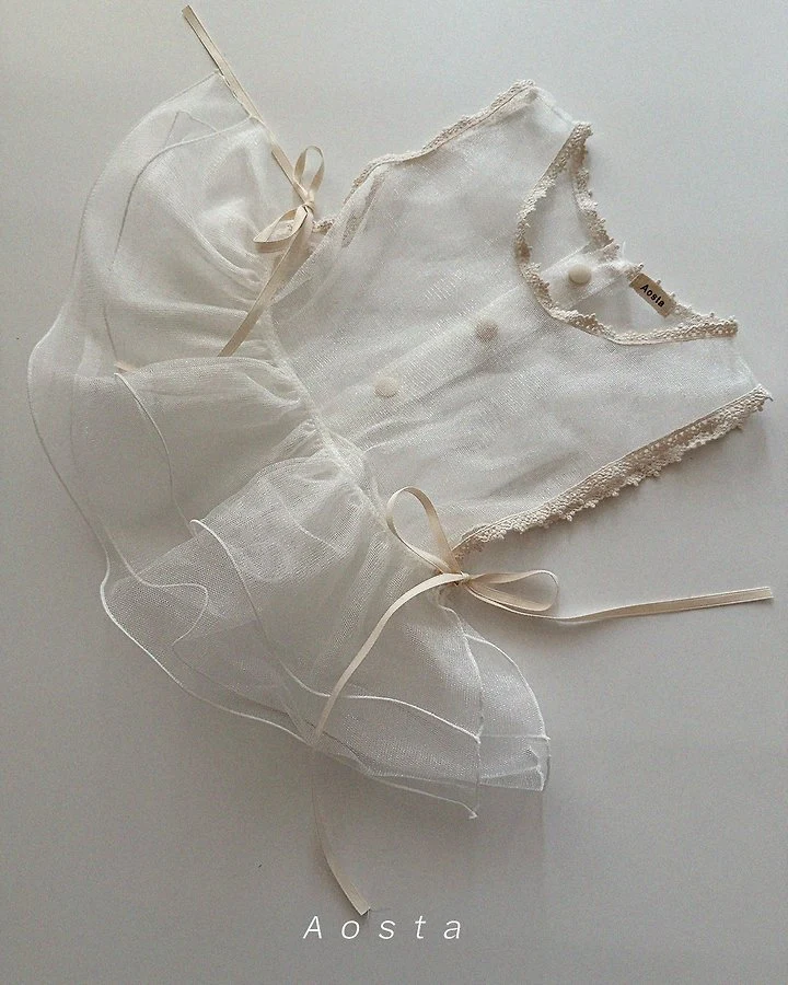 Aosta - Korean Baby Fashion - #babyoutfit - Lace Simple Vest - 4