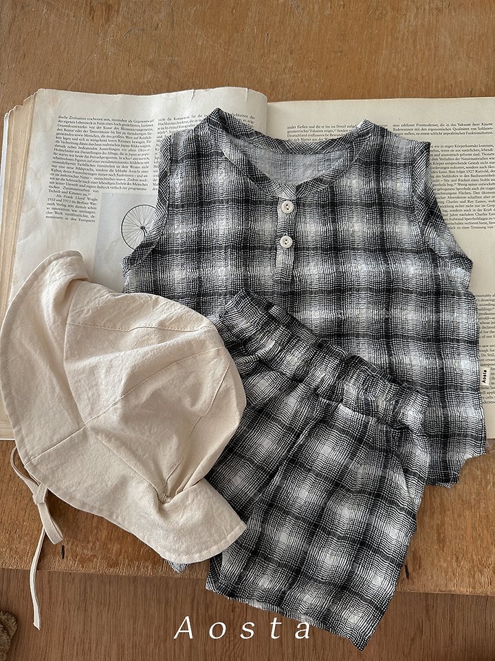 Aosta - Korean Baby Fashion - #babywear - Check Shorts - 4