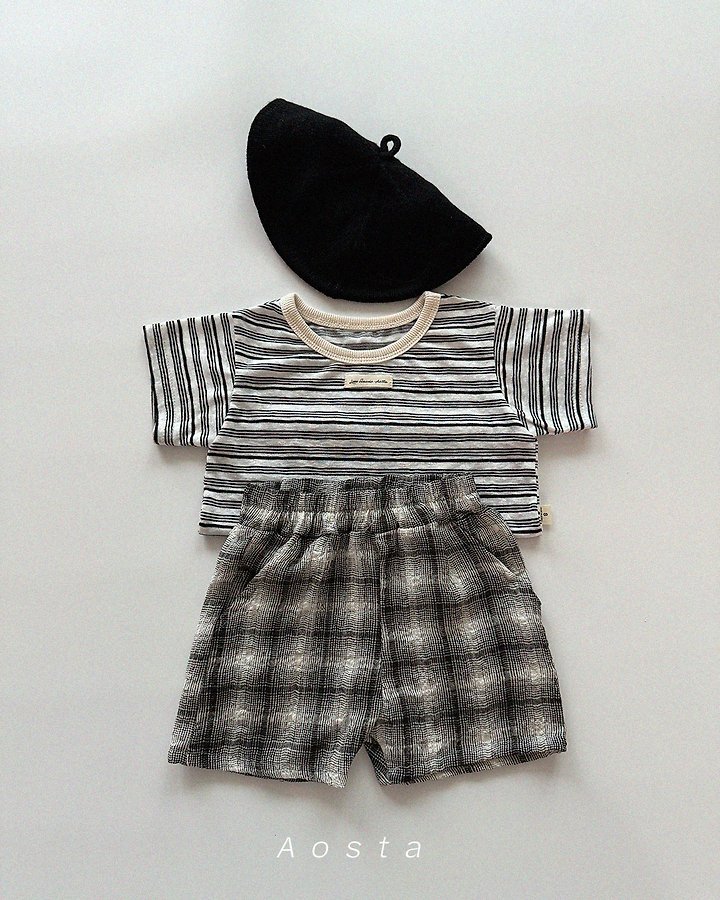 Aosta - Korean Baby Fashion - #onlinebabyshop - Check Shorts - 5