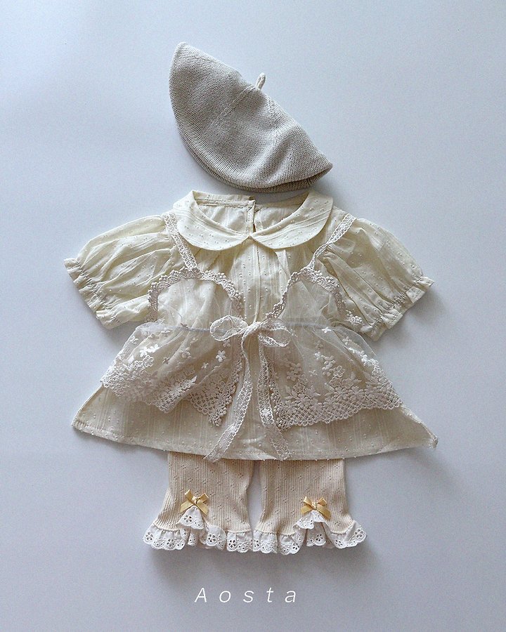 Aosta - Korean Baby Fashion - #onlinebabyshop - Lace Open Bustier - 7