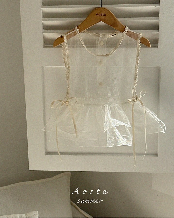 Aosta - Korean Baby Fashion - #onlinebabyshop - Lace Simple Vest - 6