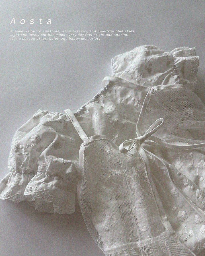 Aosta - Korean Baby Fashion - #smilingbaby - Lace Open One-piece - 9