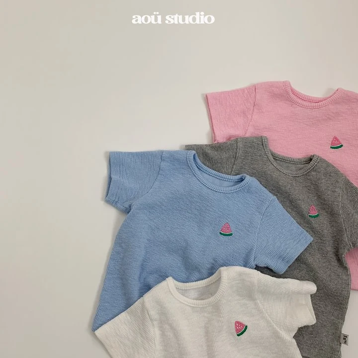 Aou Studio - Korean Baby Fashion - #babyfashion - Watermelon Rib Tee - 8