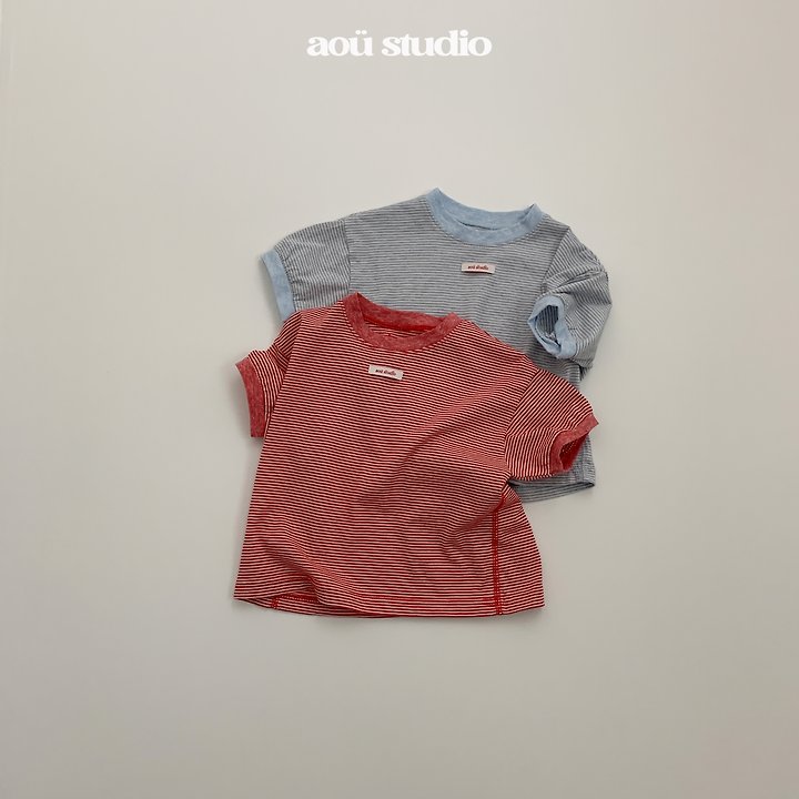 Aou Studio - Korean Baby Fashion - #babyootd - Mini Stripe Tee