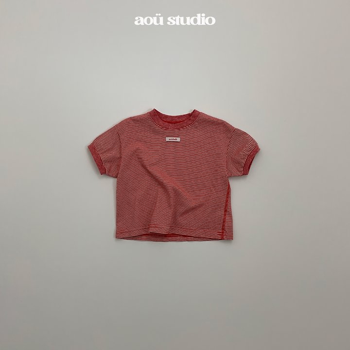 Aou Studio - Korean Baby Fashion - #babyoutfit - Mini Stripe Tee - 3