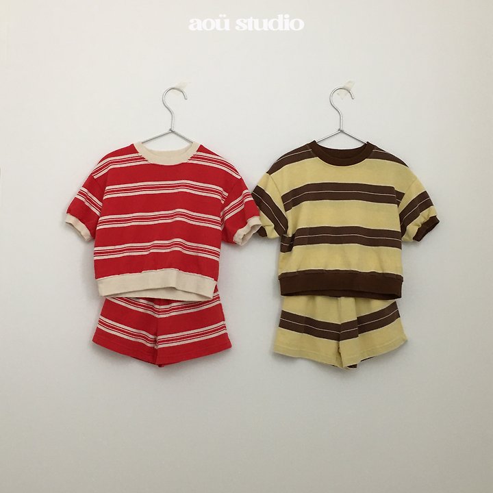 Aou Studio - Korean Baby Fashion - #onlinebabyshop - Nori Stripe Set