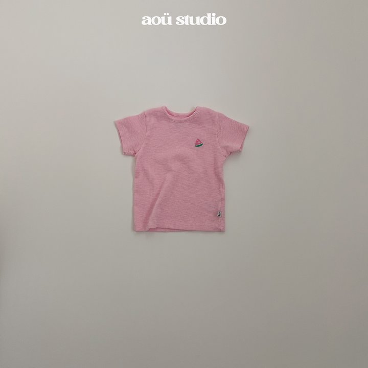 Aou Studio - Korean Baby Fashion - #onlinebabyshop - Watermelon Rib Tee - 4