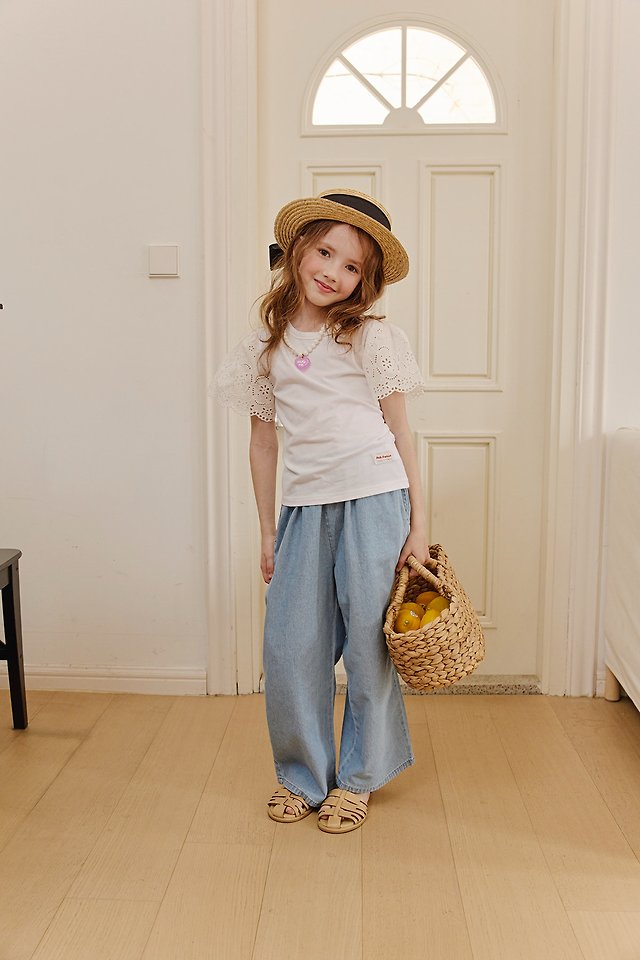 Apple Smile - Korean Children Fashion - #kidzfashiontrend - Lace Sleeve Tee - 4
