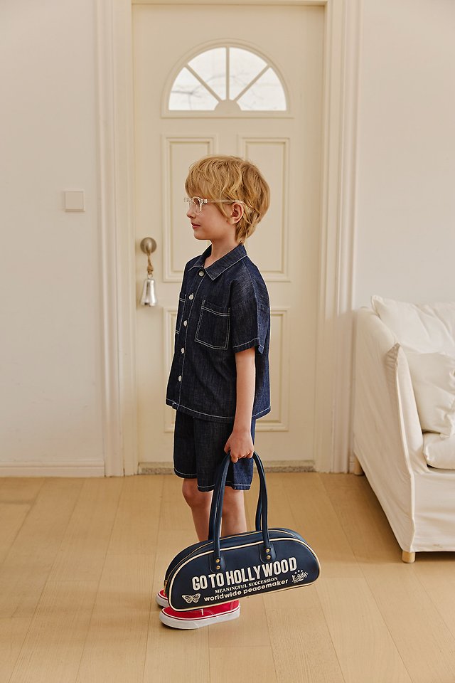 Apple Smile - Korean Children Fashion - #Kfashion4kids - Indigo Shirt - 10
