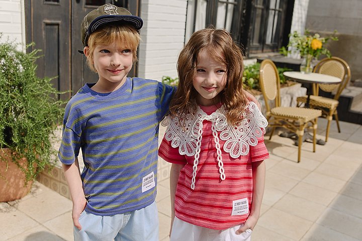 Apple Smile - Korean Children Fashion - #childofig - Pigment Stripe Tee - 7