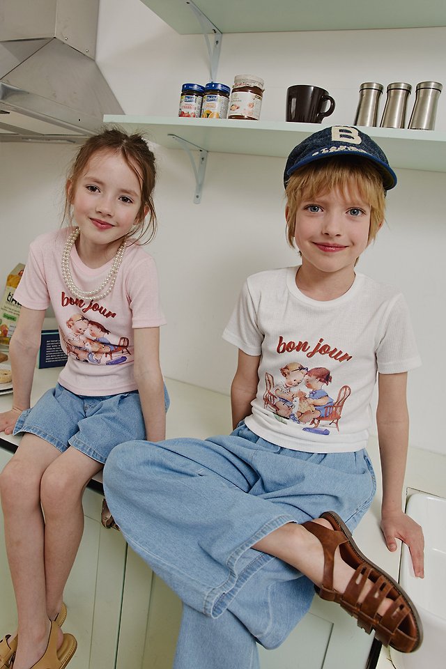 Apple Smile - Korean Children Fashion - #childofig - Bonjour Tee - 4