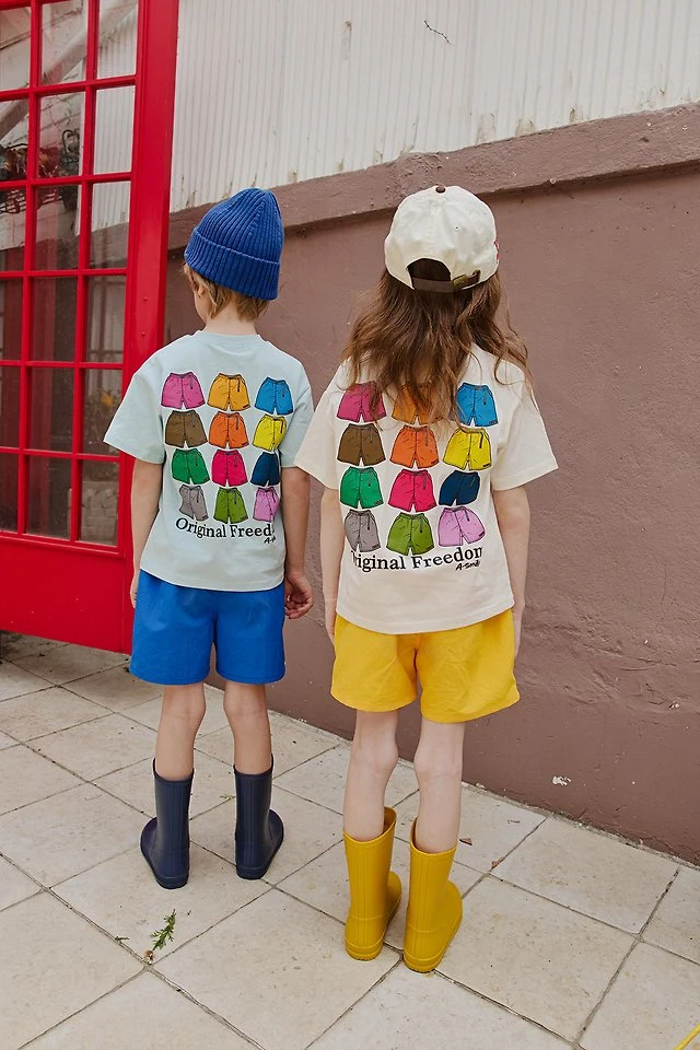 Apple Smile - Korean Children Fashion - #childofig - Color Pants Tee - 2