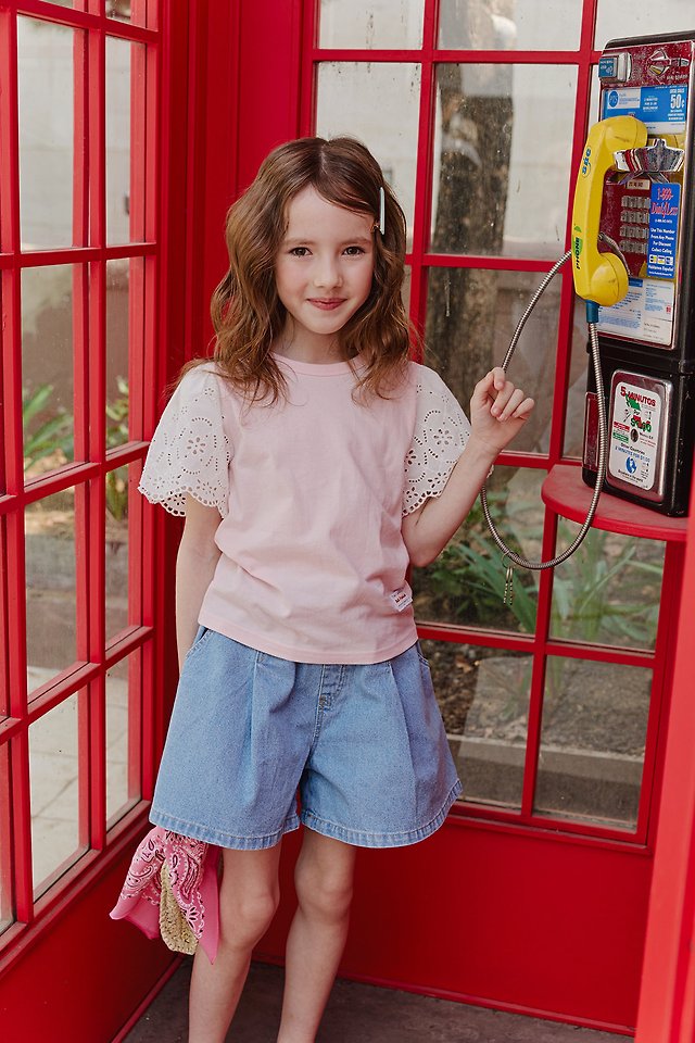 Apple Smile - Korean Children Fashion - #childrensboutique - Lace Sleeve Tee - 11