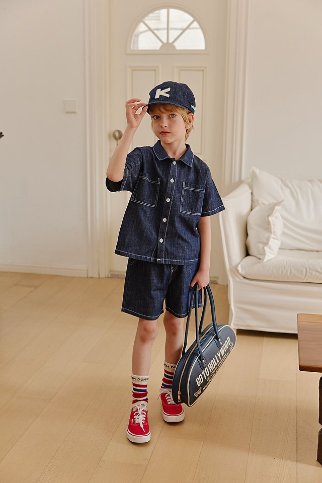 Apple Smile - Korean Children Fashion - #childrensboutique - Indigo Shirt - 3