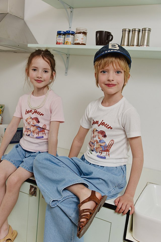 Apple Smile - Korean Children Fashion - #designkidswear - Bonjour Tee - 6