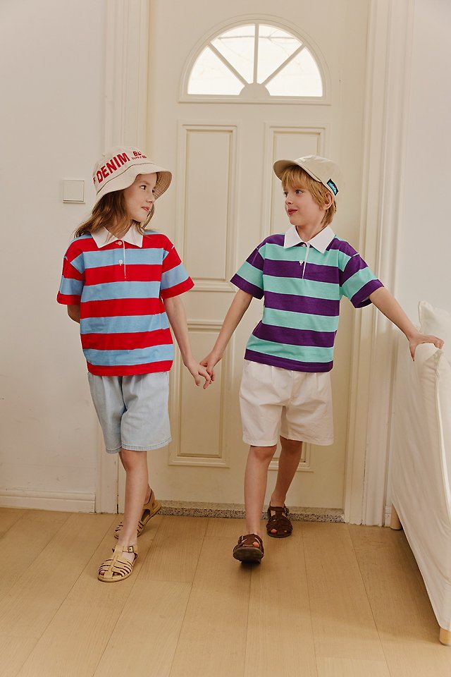Apple Smile - Korean Children Fashion - #discoveringself - Vivid Collar Tee - 8