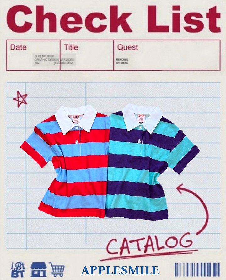 Apple Smile - Korean Children Fashion - #fashionkids - Vivid Collar Tee - 9