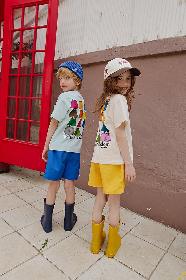 Apple Smile - Korean Children Fashion - #fashionkids - Color Pants Tee - 7