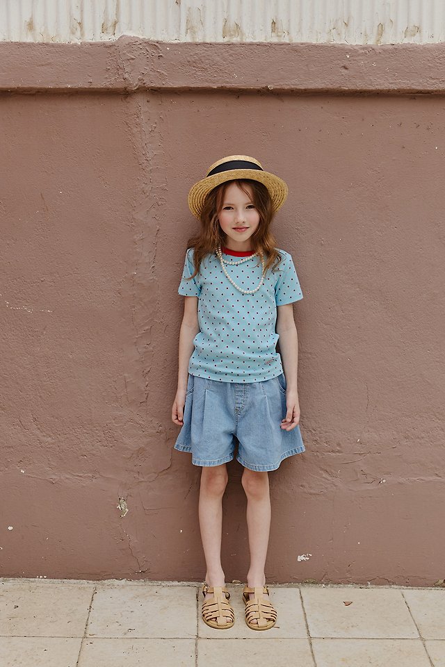 Apple Smile - Korean Children Fashion - #kidsshorts - Little Dot Tee - 11