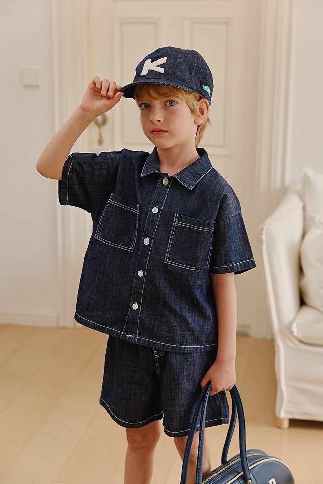 Apple Smile - Korean Children Fashion - #kidsstore - Indigo Pants - 7