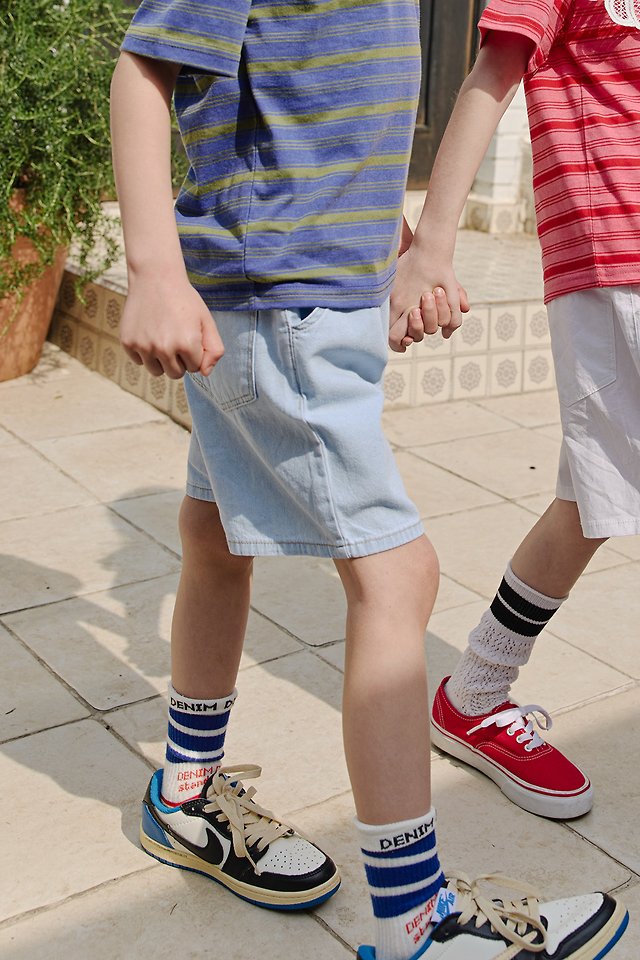 Apple Smile - Korean Children Fashion - #Kfashion4kids - Light Denim Shorts - 4