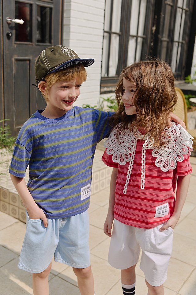 Apple Smile - Korean Children Fashion - #magicofchildhood - Pigment Stripe Tee - 3
