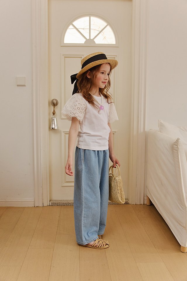 Apple Smile - Korean Children Fashion - #minifashionista - Lace Sleeve Tee - 7