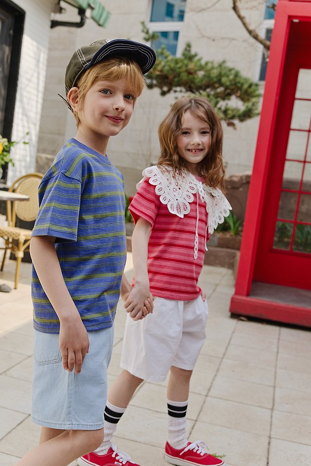 Apple Smile - Korean Children Fashion - #magicofchildhood - Pigment Stripe Tee - 4