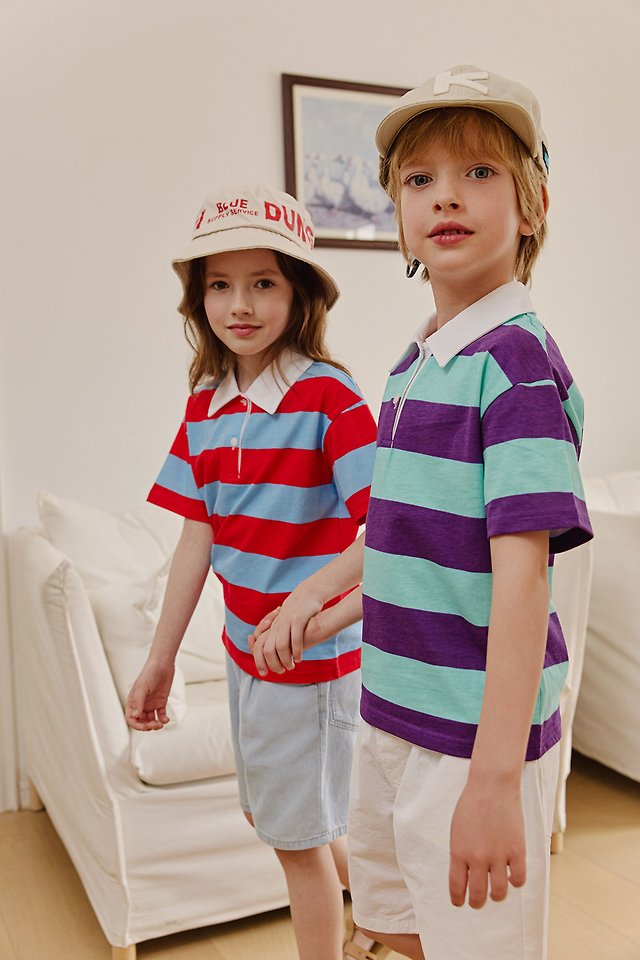 Apple Smile - Korean Children Fashion - #toddlerclothing - Vivid Collar Tee - 4