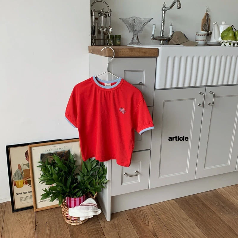 Article - Korean Children Fashion - #childofig - Double Off Embroidery Tee - 4