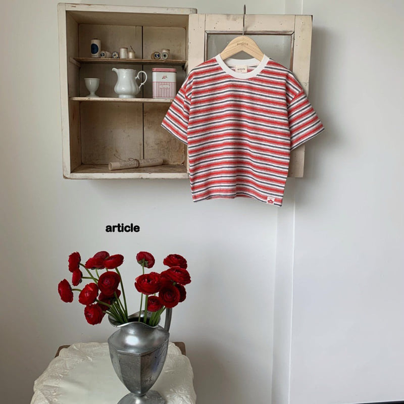 Article - Korean Children Fashion - #childofig - Aqua Stripe Tee - 2