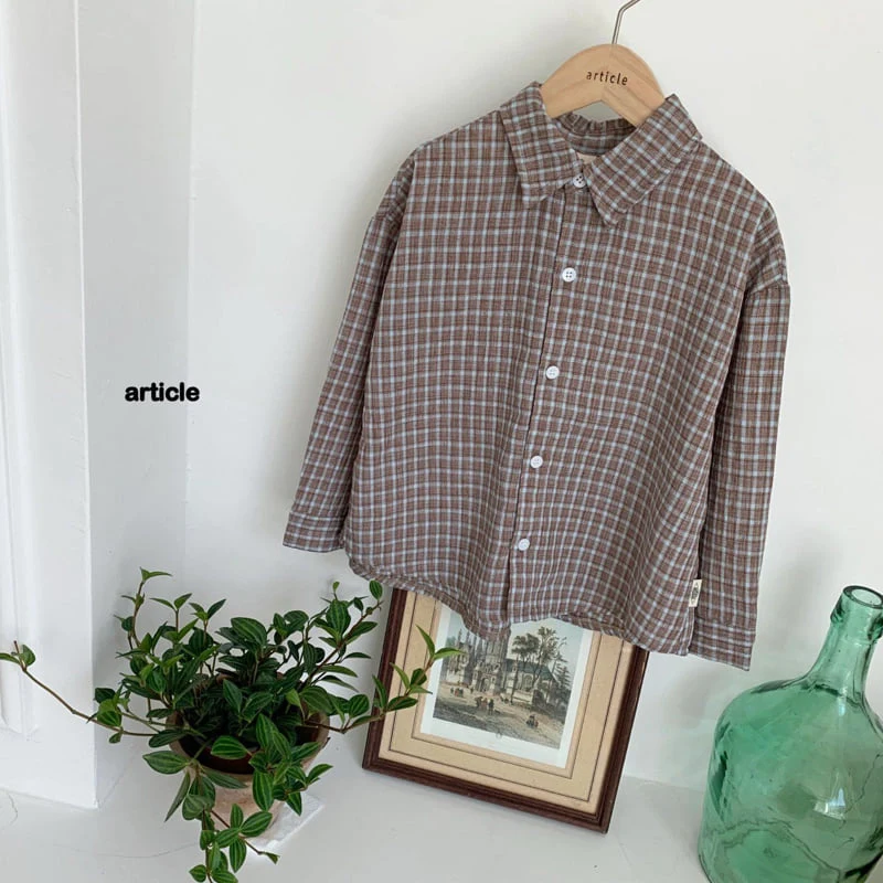 Article - Korean Children Fashion - #childrensboutique - Linen Check Shirt - 7