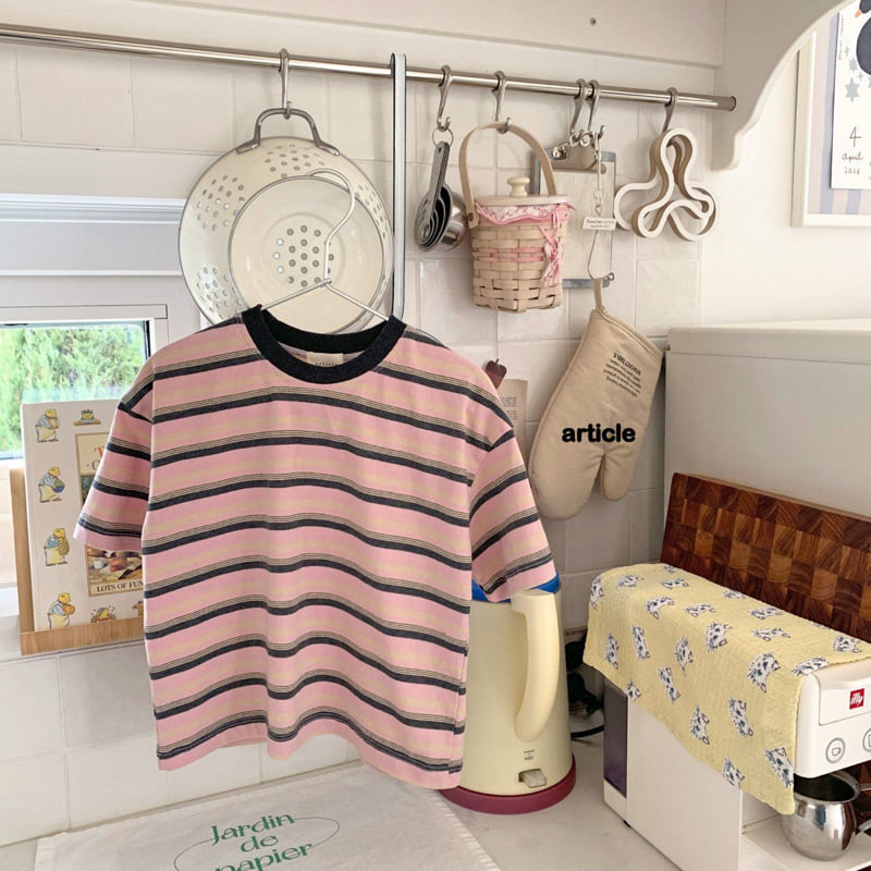 Article - Korean Children Fashion - #designkidswear - Buddy Stripe Short Sleeve Tee - 3