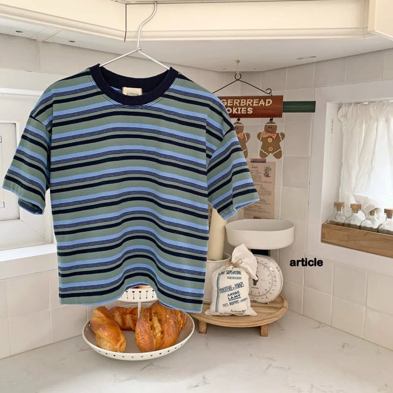 Article - Korean Children Fashion - #designkidswear - Buddy Stripe Short Sleeve Tee - 4