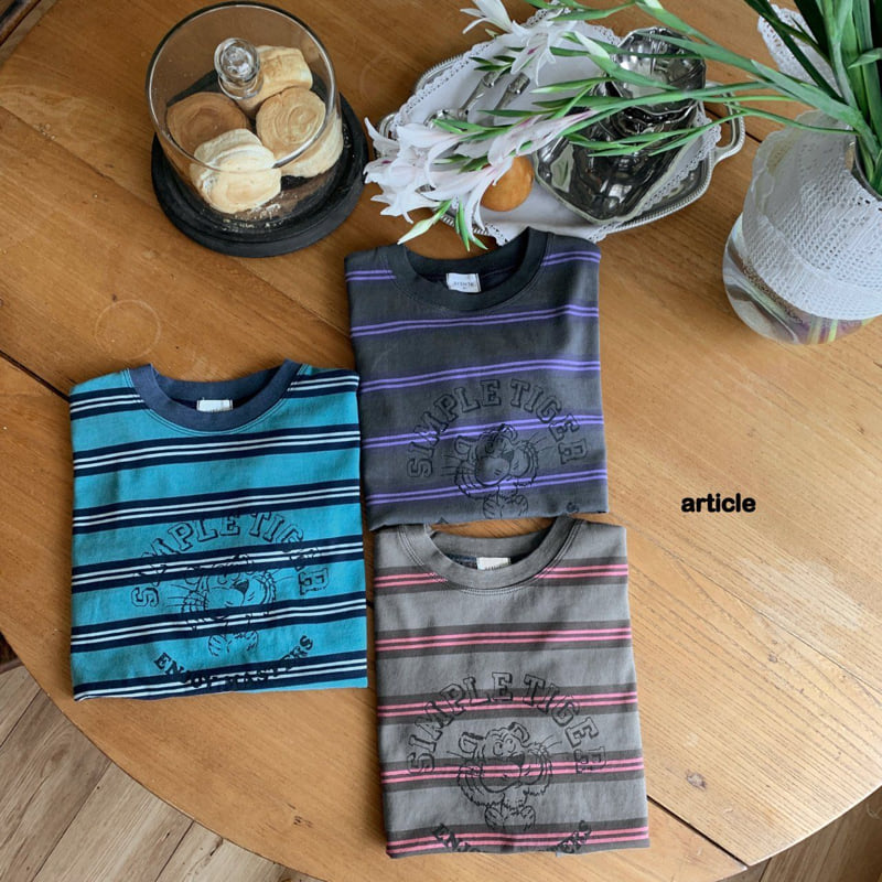 Article - Korean Children Fashion - #discoveringself - Pig Tiger Stripe Tee - 10