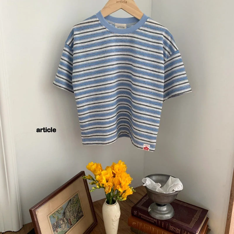 Article - Korean Children Fashion - #discoveringself - Aqua Stripe Tee - 5