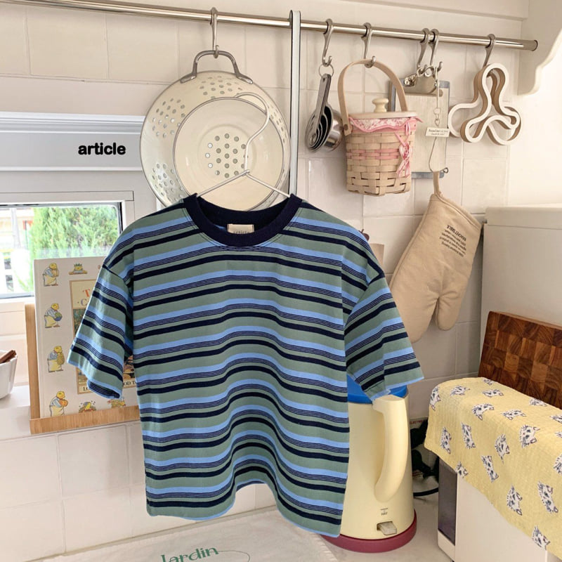 Article - Korean Children Fashion - #fashionkids - Buddy Stripe Short Sleeve Tee - 5