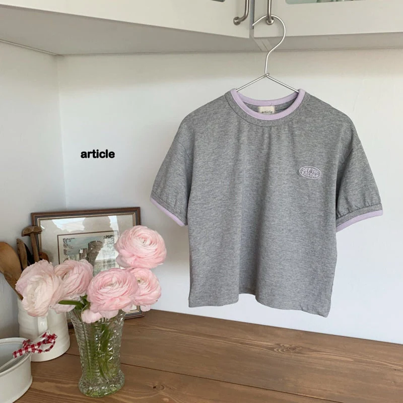 Article - Korean Children Fashion - #fashionkids - Double Off Embroidery Tee - 8