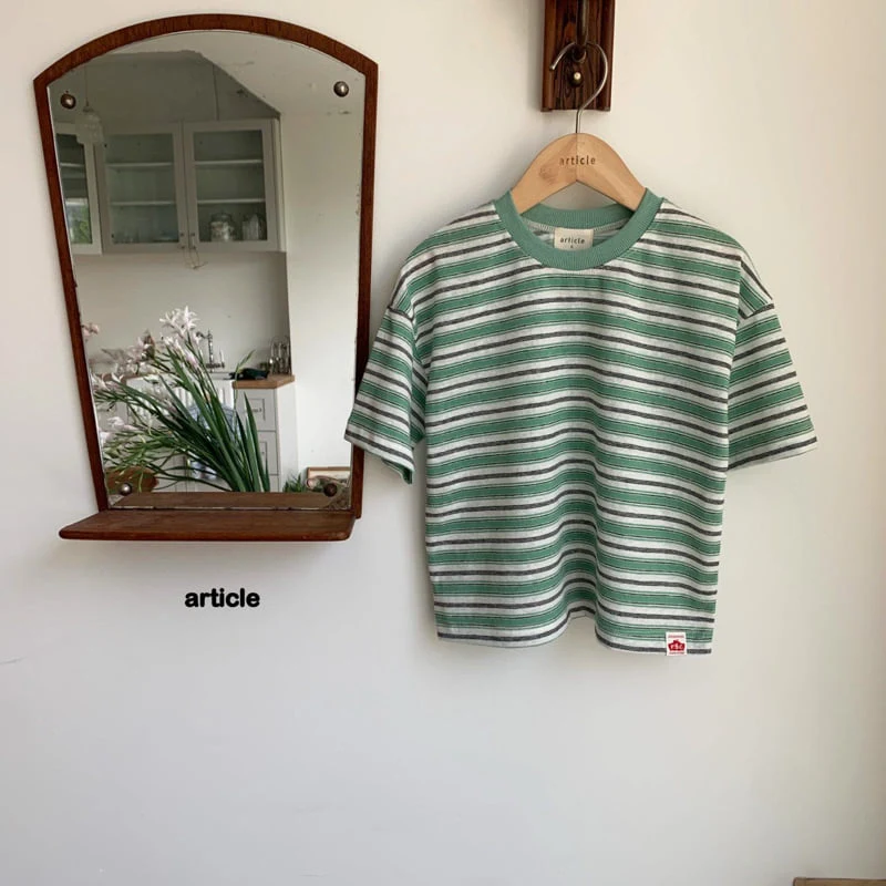 Article - Korean Children Fashion - #fashionkids - Aqua Stripe Tee - 6