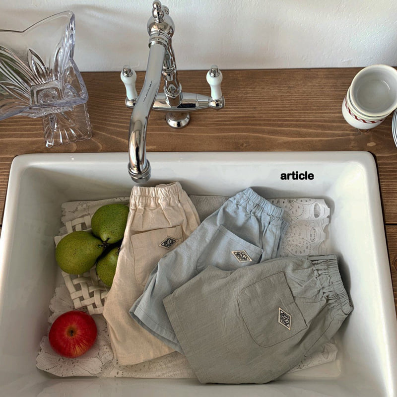 Article - Korean Children Fashion - #fashionkids - Simple Linen Shorts - 2